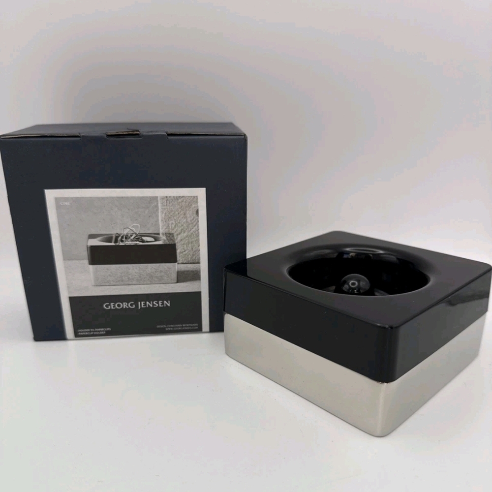 Georg Jensen Black and Silver Candle Holder